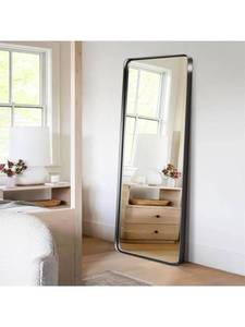 lot 38691 image: NeuType 64X 21 Floor Mirror Full Body Dressing Mirror Round Corner Rectangle Wall Mounted Deep Mirror For Bedroom