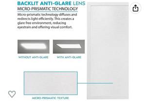 lot 38724 image: LUXRITE 2x4 FT LED Drop Ceiling Light Fixture, 304050W, 3 Color Selectable 4000K-6500K, Backlit Panel Lights, 375050006250 Lumens, 0-10V Dimmable, 100-277V, Prismatic Anti-Glare, ETL DLC