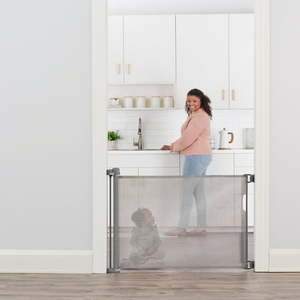 lot 38730 image: Regalo Retractable Baby Gate Expands up to 50 Wide Includes Wall Mounts