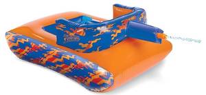 lot 38741 image: NERF Super Soaker Megaforce Battle Tank Ride-On �� Inflatable Pool Float with Pool-Fed Mega Water Blaster