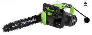 lot 38750 image: Greenworks 10.5 Amp 14-Inch Corded Chainsaw 20222