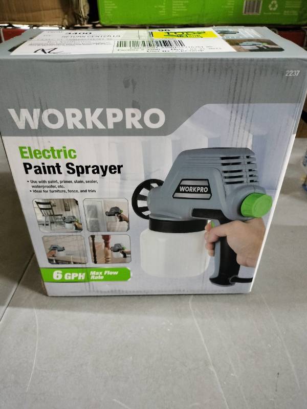 WorkPro 6GPH Electric Paint Sprayer with 0.8mm Nozzle, 120 Volt, Model  2237, New 