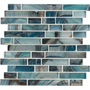 lot 1040 image: MSI Night Sky Interlocking 11.81 in. x 11.81 in. x 8mm Glass Mesh-Mounted Mosaic Tile (9.7 sq. ft.  case)