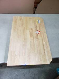 lot 2776 image: .75 Thick 18.5x28 Wood Table Top With 2 Round Corners