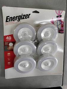 lot 1107 image: 6pk Energizer Motion Sensing LED Puck Lights 40 Lumens