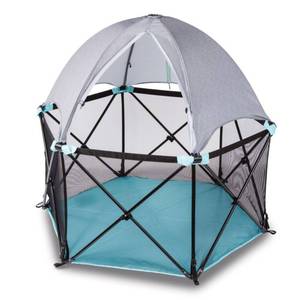 lot 1117 image: Summer Infant Pop N Play Deluxe Ultimate Playard Aqua 6 Months