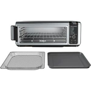 lot 3743 image: Ninja - Foodi 8-in-1 Digital Air Fry Oven, Toaster, Flip-Away Storage, Dehydrate, Keep Warm - Stainless SteelBlack