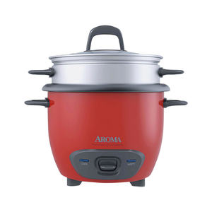 lot 3749 image: Aroma Arc-743-1NGR 6-Cup Rice Cooker, Red