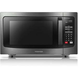 lot 1073 image: Toshiba ML-EM45PIT(BS) Microwave Oven with Inverter Technology, LCD Display and Smart Sensor, 1.6 Cu.ft, Black Stainless Steel