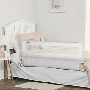lot 1077 image: Regalo Hideaway 54-Inch Extra Long Bed Rail Guard with Reinforced Anchor Safety System