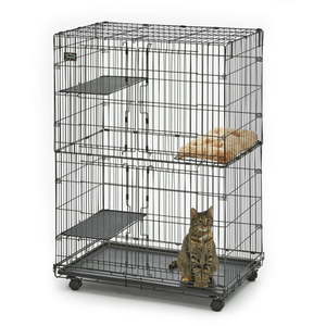 lot 2767 image: Midwest Cat Playpen 51 in. for Cats and Kittens with 3 Perches - Collapsible