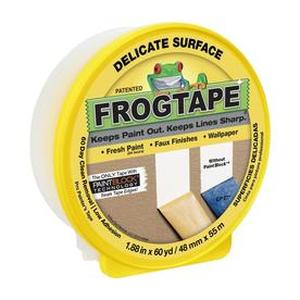 lot 2791 image: FrogTape 1.88 in. x 60 yd. Yellow Delicate Surface Painter s Tape