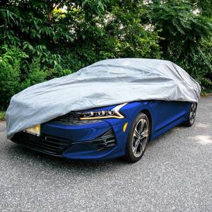 lot 2792 image: FH Group 190 in. x 70 in. x 47 in. Large Non-Woven Water Resistant Exterior Sedan Car Cover, Silver