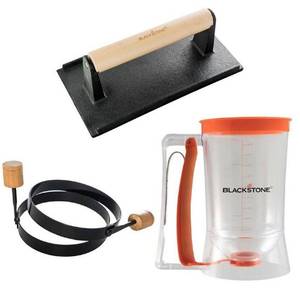 lot 2801 image: Blackstone - Large Griddle Breakfast Kit with Batter Dispenser, Egg Rings and Cast Iron Press - Multi