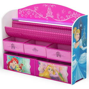lot 2814 image: Delta Children Deluxe Book & Toy Organizer, Disney Princess Disney Princesspink