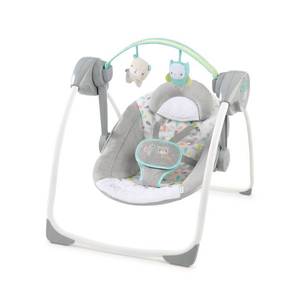 lot 3696 image: Ingenuity Soothe n Delight 6-Speed Portable Baby Swing with Music - Fanciful Forest (Unisex)