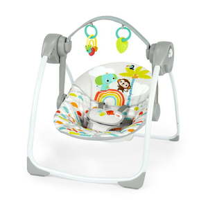 lot 3697 image: Bright Starts Playful Paradise Portable Compact Baby Swing with Toys Unisex Newborn 