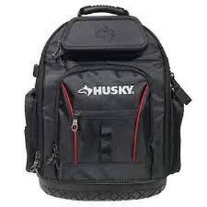 lot 1101 image: Husky 16 In. Pro Tool Backpack Waterproof Molded Hardshell Pocket Heavy Duty