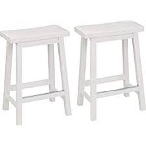lot 1111 image: Amazonbasics Classic Solid Wood Saddle Seat Counter Stool