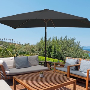 lot 1132 image: Wikiwiki 6.6x9.8ft Rectangular Market Umbrella, Gray