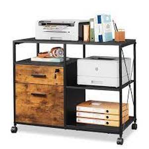 lot 1093 image: Devaise Wood 2 Drawer Lateral File Cabinet With Shelf