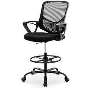 lot 5906 image: Black Highback Computer Desk Chair with Armrest