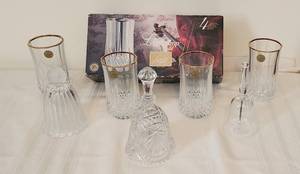 lot 1027 image: Longchamp Gold Cristal dArques 25% lead crystal Highball Glasses Set of 4, New in Box, Genuine Lead Crystal France - 3 Crystal Bells