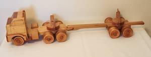 lot 1112 image: Hand Crafted Wood Hauling Truck - (Crack on tongue & 1 riser broken) See Pictures