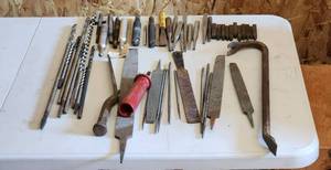 lot 2074 image: Assorted Files - Masonry Drill Bits - High Speed Drill Bits - Files - Punches 0-9