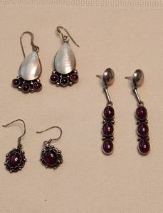 lot 532 image: Navajo Sterling Earrings - 3 Pairs