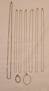 lot 534 image: (7) 120 12K Necklaces and (2) 14KGF Jewelry Findings
