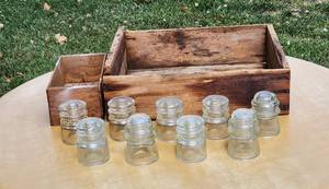 lot 2088 image: 2 Rustic Boxes and Glass Insulators