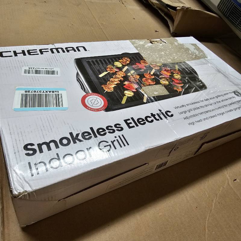 Chefman Smokeless Indoor Electric Grill, Adjustable Temperature Control,  Dishwas