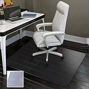 lot 53860 image: Large Office Chair Mat for Hard Floors - 5947, Heavy Duty Clear WoodTile Floor Protector PVC Transparent By Sharewin