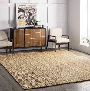 lot 53871 image: nuLOOM Rigo Hand Woven Farmhouse Jute Area Rug, 3 x 5, Natural