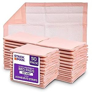 lot 53883 image: Bed Pads for Incontinence Disposable 30 x 36 40-Count Ultra Absorbent Chux Pads with Adhesive Strips - Heavy-Duty Underpads 30x36 - Chucks Pads Disposable Adult, Kids - X-Large Puppy Training Pads (B09DNRWYVQ)