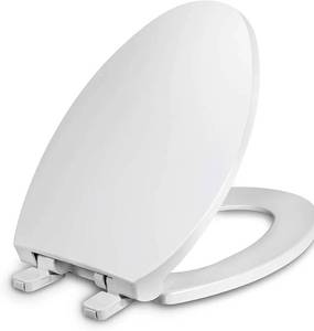 lot 53884 image: WSSROGY Toilet Seat Elongated with Cover Soft Close, Easy to Install, Plastic, White, Suitable to Elongated or Oval Toilets