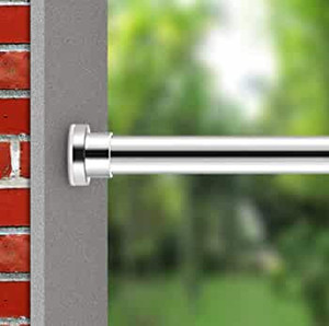 lot 53899 image: ALLZONE Extra Long Tension Curtain Rod, 82-121 Inches, Heavy Duty Tension Rods for Windows, Non-Slip Adjustable Curtain Rod for Patio, Bedroom, Hold Up Blackout Curtains, Silver