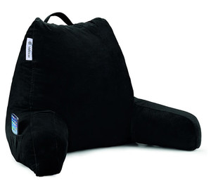 lot 53903 image: Vekkia Reading & Bed Rest Pillow with Support Arms and Pockets, Black