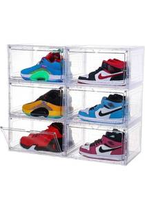 lot 53952 image: ZLLZUU Shoe Organizer, Clear, 6 Pack