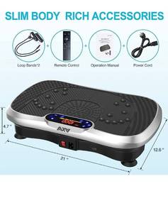 lot 53959 image: AXV Vibration Plate Exercise Machine, Silver, Model FR-78
