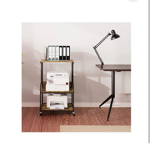 lot 53966 image: aboxoo Freestang Printer Stand, Mobile Rolling Wheels, 3 Tiers