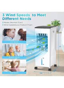 lot 53970 image: Aliavos Portable Evaporative Air Cooler, White, (Used, Missing Ice Packs)