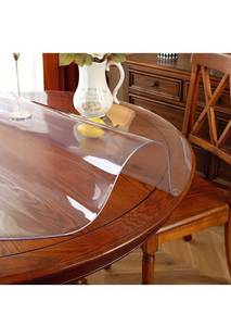 lot 53976 image: OstepDecor 2mm Thick 43 Inch Clear Round Table Protector, Clear, Round