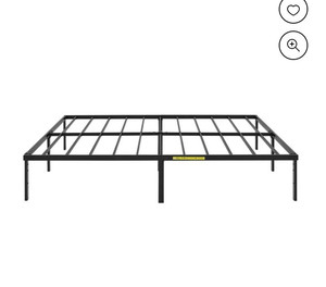 lot 53990 image: Steel Slat Platform Bed Frame, Black, King, Model 22NS-1022