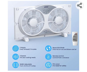 lot 53992 image: Shinic Window Fan with Reversible Airflow
