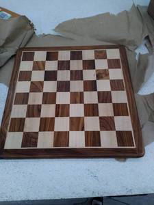 lot 54007 image: Wooden Chess Board, 15 x 15 in