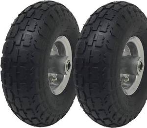 lot 54021 image: 4 Count, 10 Pneumatic Air-Filled Hand Truck  All Purpose Utility Tires on Wheels for Dolly Hand Truck Cart 4.103.50-4