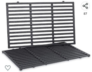 lot 54036 image: Uniflasy 7524 Cooking Grates for Weber Genesis E and S 300 Series, (19.5 x 12.9 x 0.5) Genesis E310 E320 E330 S310 S320 S330 Gas Grill, Genesis Grill Parts Replacement Cast Iron Grill Grates, 7528