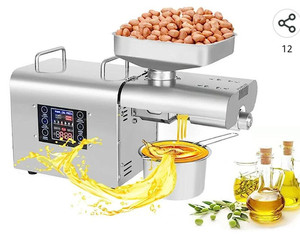 lot 54062 image: Oil Press Machine Nut Seeds Olive Oil expeller Electric Oil Press Extractor for Avocado Coconut Flax Peanut Castor Hemp Perilla Seed Canola Sesame Commercial Grade
